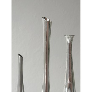 Ensemble de vases de table en aluminium argenté, style côtier moderne, faits à la main, base antidérapante écologique, vase à fleurs décoratif pour la maison - Product Image 5