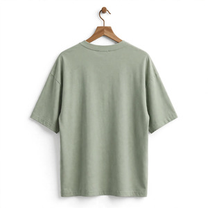 T-shirt long surdimensionné pour homme, couleur personnalisée, col rond, manches régulières, couleur unie, décontracté, tricoté, tissu jersey 100% coton - Product Image 2