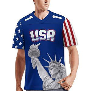 Jersey de Fútbol Americano Personalizado al por Mayor con la Bandera de EE. UU., Manga Corta, 100% Poliéster, Nueva Llegada, Uniforme para Equipo, 2026 - Product Image 3