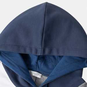 Sudadera con Capucha Unisex de Bloques de Color, Corte Holgado, Manga Regular, Ropa Casual de Invierno, Gris, Blanco, Azul, Tejido de Felpa 100% - Product Image 5