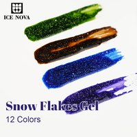 ICE NOVA paillettes 12 couleurs vernis à ongles Gel avec points de flocon de neige blanc Salon de manucure professionnel Uv Gel vernis à ongles pour Salon