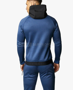 ชุดเซ็ตเสื้อฮู้ดดี้และกางเกงวอร์มทรงสลิมฟิต ดีไซน์เนอร์สตรีทแวร์ แต่งผ้าแบบแพทช์เวิร์ค สีสันตัดกัน ซิปหน้า ผ้าฝ้าย สำหรับผู้ชาย 2 ชิ้น - Product Image 6
