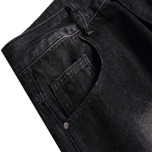 Pantalones Cortos de Mezclilla Azules para Hombre, Transpirables, Impermeables, de Cintura Media, con Lavado Desgastado, Método de Tejido de Punto, Estilo Casual para Verano - Product Image 3