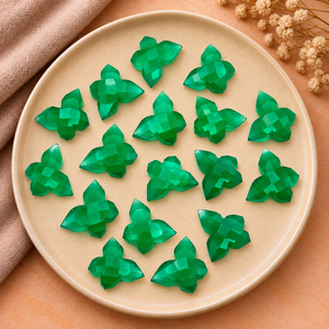 Cuentas de Piedra Preciosa Facetadas de Ónix Verde en Forma de Mariposa de 14x10 mm para la Fabricación de Joyas, Cuentas Sueltas al por Mayor, Suministros para Manualidades - Product Image 1
