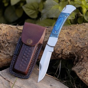 UA Supplies Handmade Carbon Steel Hunting Clip Point Folding <b>Knife</b> 0.5mm Blade Thickness 7in Overall Length OEM Customizable - Product Image 1