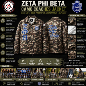 Ropa Griega Zeta Phi Beta Sorority para Mujer, Ecológica, Tallas Grandes, Transpirable, de Secado Rápido, Bordado 3D, Cierre de Botones a Toda la Longitud - Product Image 5