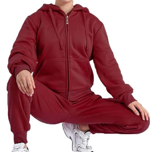 Custom Winter Tracksuit <b>2</b> <b>Piece</b> Zip Up Hoodie Jogger <b>Pants</b> Regular Fit Sportswear <b>Set</b> - Product Image 5