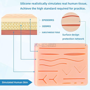 Complete Suture Practice <b>Kit</b> Veterinary Students Premium Silicone Suturing Pad Pre-Cut Wounds Threads <b>School</b> Medic Instruments - Product Image 5