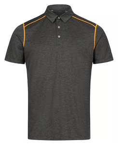 2026 Men's Wholesale Solid Color Short Sleeve <b>Polo</b> Shirt Breathable Knitted Casual Design Regular Fit <b>Orange</b> Trim Detail - Product Image 1