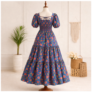 Tela de algodón estampada a mano en Jaipur, multiusos, con motivos florales, textil indio hecho a mano para cualquier prenda, producción personalizada. - Product Image 4