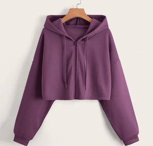 Nuevo Suéter Holgado con Capucha para Invierno 2026, Sudadera Gruesa de Algodón, Diseño de Top Corto para Mujer, Fabricación al por Mayor, Precio OEM, Moda - Product Image 3