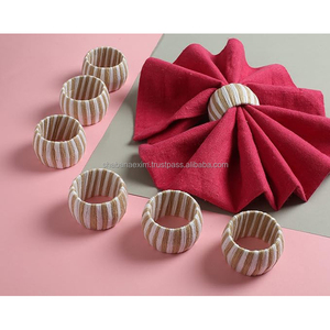 Rond de serviette en bois de designer mignon mariage avec plage de haute qualité pas cher en vrac rond de serviette anneaux de serviette de luxe d'Inde - Product Image 1