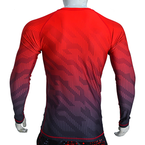 Haut de compression personnalisé pour homme à manches longues, sublimé, pour BJJ MMA, séchage rapide, respirant, pour la gym et le fitness - Product Image 2