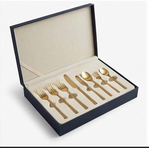 Ensemble de couverts en or, design minimaliste, finition miroir haute brillance, passe au lave-vaisselle, couverts en métal pour les occasions de mariage - Product Image 6
