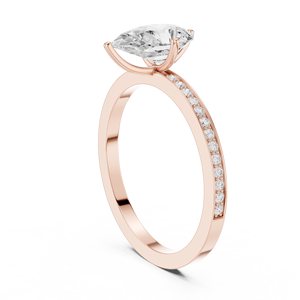 Bague de fiançailles en or rose avec diamant de laboratoire taille marquise pour femme, bague de promesse de mariage en diamant de laboratoire, bijoux fins - Product Image 3