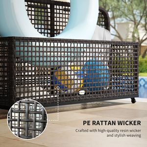 Carrello Portaoggetti per Piscina Grigio Scuro con Ruote 43.25"L X 22.5"W X 28"H - Product Image 6