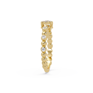 Anillo de compromiso y boda floral minimalista Art Deco de oro amarillo de 14 quilates con diamantes cultivados en laboratorio en forma de racimo redondo para mujer, joyería fina. - Product Image 4