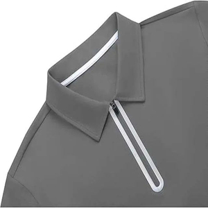 T-<b>shirt</b> For Men Manufacturers Short Sleeve Regular fit Business Solid Color Pattern Men's Quarter Zipper up T-<b>shirt</b> For Men - Product Image 3