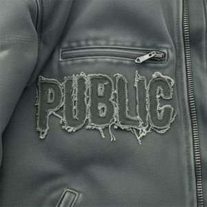 Veste de travail en toile streetwear d'hiver à prix abordable, en sergé de coton durable avec col montant, logo frontal, coutures renforcées, service OEM - Product Image 3