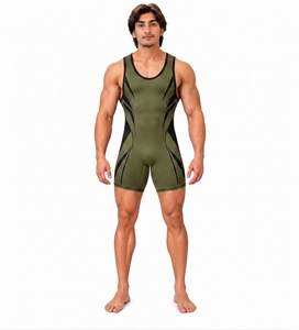 Factory Wholesale Custom Design GYM Weightlifting Wholesale Wrestling Singlet Custom Powerlifting Singlet Wrestling Singlet - Product Image 1