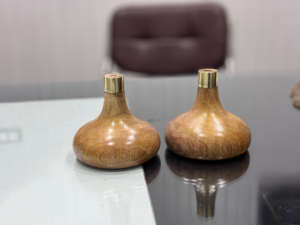 Grand Porte-Bougie en Bois Artisanal pour Salon, Décoration de Noël, Art Moderne Unique, Vente en Gros Inde - Product Image 3