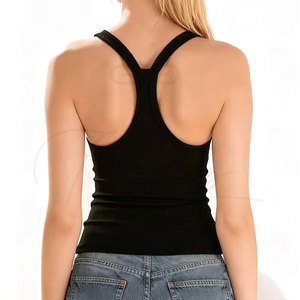 TELLUS APPAREL <b>High</b> Quality Women's Short Tank <b>Top</b>-Polyester/Cotton Front Logo Quick Dry & Breathable Casual Gym Style - Product Image 2