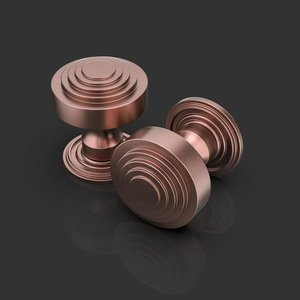 Pomo de gabinete de latón cepillado dorado con disco, cara cóncava poco profunda, base cilíndrica corta, moderno para gabinetes de cocina ARTWARE - Product Image 3