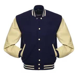 Vestes de baseball pour hommes à prix avantageux, personnalisées avec logo brodé, style varsity, avec manches en cuir - Product Image 1