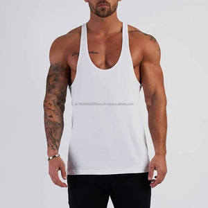 Débardeurs de sport légers OEM de haute qualité, débardeur uni pour homme, impression en gel de silicone, design stringer, impression pour homme, salle de sport - Product Image 3