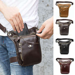 Bolso de cuero genuino para cintura, hombro, bandolera, muslo, cadera, riñonera para viajes al aire libre y deportes - Product Image 1