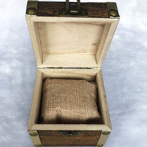 Vintage Wooden <b>Watch</b> Box Square Jewelry <b>Case</b> with Metal Lock Lid Eco Friendly Gift Packaging - Product Image 2