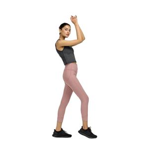 Débardeur tricoté gris foncé pour femme, col rond, respirant, en spandex et polyester, style sportif, coupe courte - Product Image 6