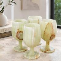 Verre à vin en onyx de qualité supérieure, fait main, luxueux, élégant, résistant au lave-vaisselle, écologique, décoratif pour la maison, en vente