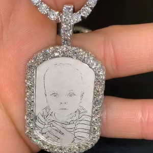 Custom Personalized <b>Memory</b> Picture <b>Frame</b> Locket Pendant Moissonite Diamond Photo Pendant - Product Image 1