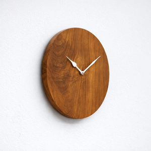 Minimalist Round Wooden <b>Wall</b> <b>Clock</b> <b>Silent</b> Quartz Wooden <b>Clock</b> with Oval Wooden <b>Wall</b> <b>Clock</b> <b>Silent</b> Quartz Analog <b>Clock</b> with White - Product Image 1