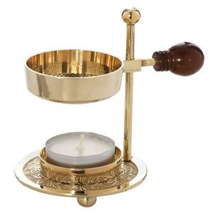 Golden Stainless Steel Incense <b>Burner</b> With Candle Holder Aromatherapy Diffuser <b>For</b> Home Office Decor All Season Use - Product Image 3