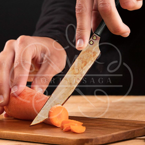 Ensemble de couverts en cuivre forgé à la main avec étui en cuir, 4 pièces, ustensiles de camping, cuillère, fourchette, couteau, ensemble de repas rustique pour l'extérieur - Product Image 5