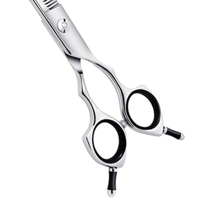 กรรไกรตัดแต่งขนโค้งสำหรับสุนัขและแมว สำหรับคนถนัดขวา ด้ามยาว ผลิตจากเหล็กกล้าไร้สนิม 4Cr13 กรรไกรตัดแต่งขนสัตว์เลี้ยงระดับมืออาชีพ - Product Image 3