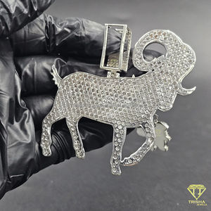 Colgante de Lujo con Diseño de Signo Zodiacal Aries y Nombre Personalizado, Joyería Hip Hop - Product Image 5