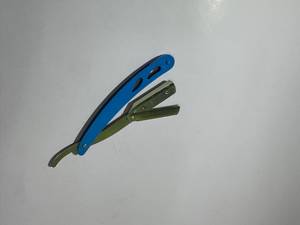 Maquinilla de Afeitar de Acero Inoxidable con Mango de Acero Azul, de Una Sola Hoja, para Uso Facial Masculino, No Desechable - Product Image 4