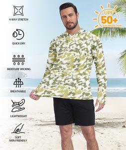 Camisetas de Pesca con Capucha para Hombre, Protección Solar UPF 50+, 100% Poliéster, Tallas Grandes, Ropa de Pesca Ligera con Protección Solar - Product Image 3