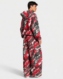 Camouflage <b>Men's</b> Oversized Contrastline Custom Hoodie Oversized Breathable Premium Cotton Fleece Casual <b>Pullover</b> <b>Mens</b> Sweatshirt - Product Image 4