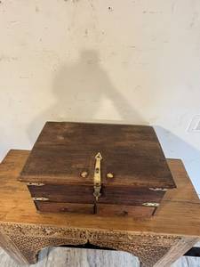 Paradise Handicrafts Contemporary Solid Teak <b>Storage</b> <b>Chest</b> with 3 Brass Drawers for Bedroom & Living Room - Product Image 4