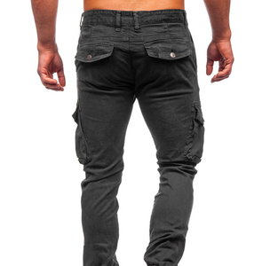กางเกงคาร์โก้ผู้ชายขายดี กางเกงทำงานแบบมีเชือกผูกเอว ผ้าระบายอากาศดี สวมใส่สบาย เหมาะกับกิจกรรมกลางแจ้ง เสื้อผ้าลำลอง กางเกงยีนส์เดนิม - Product Image 2