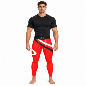 Leggings Deportivos para Gimnasio, Talla Estadounidense, 90% Poliéster, 10% Elastano, Logotipo Personalizado, Ropa Deportiva, Pantalones de Compresión para Correr, Capa Base para Hombre, 180g - Product Image 5