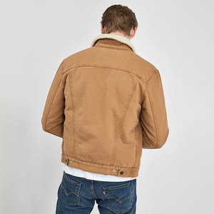 Oem Winter <b>Long</b> Sleeves Slim Fit Fur Inside <b>Men</b> Jeans Jacket Customized Faux Fur Collar Denim Jacket <b>Coat</b> <b>Men</b> - Product Image 2