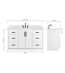 OEM Zacchaeus 60 Inch Bathroom <b>Vanity</b> Cabinet Single Sink Cabinet Only 7 Finish Options Wholesale Vietnam Factory - Product Image 2