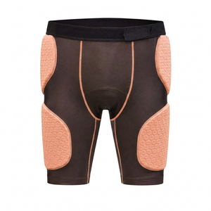Custom Adult American Football Coral red Padded Compression Shorts Polyester Sports Gear apparel shockproof <b>foam</b> <b>pads</b> Athletic - Product Image 1