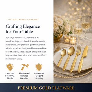 Premium 16-Piece Gold PVD Stainless Steel <b>Flatware</b> <b>Set</b> – Luxury Gold Cutlery <b>Set</b> - Product Image 3