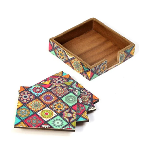 Posavasos personalizados con revestimiento de esmalte, decoración de mesa para bodas, posavasos de madera MDF para bebidas, calidad premium y precio económico - Product Image 2